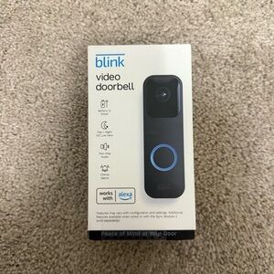 BRAND NEW BLINK Video Doorbell Two Way Audio, HD video and Alexa/ Wireless